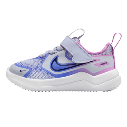 Ghost Grey-Pink - Back - Nike Childrens-Kids Cosmic Mesh Running Trainers