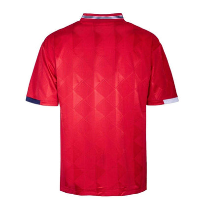Red - Back - Score Draw Mens 1989 England Cricket Away Jersey