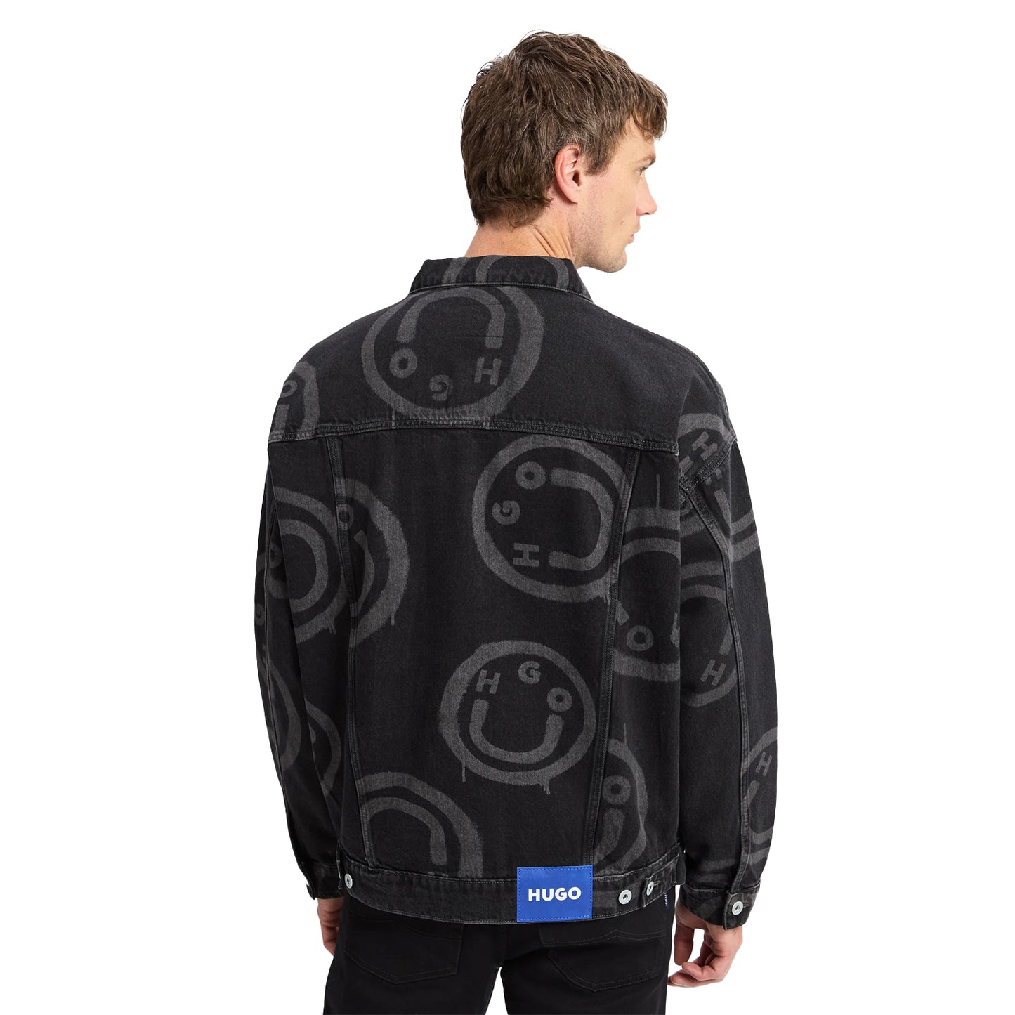 Black - Back - Hugo Mens Wes Slim Denim Jacket