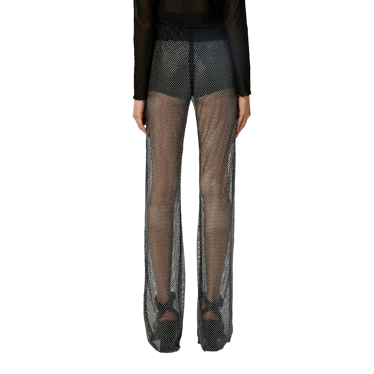 Black - Back - Hugo Womens-Ladies Glitter Slim Trousers