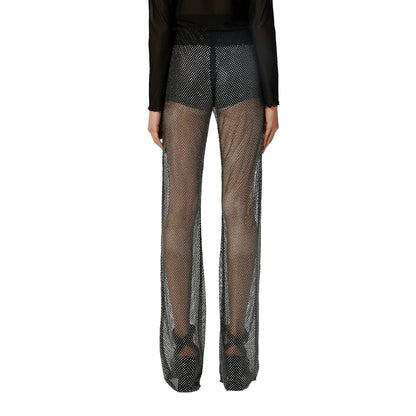 Black - Back - Hugo Womens-Ladies Glitter Slim Trousers