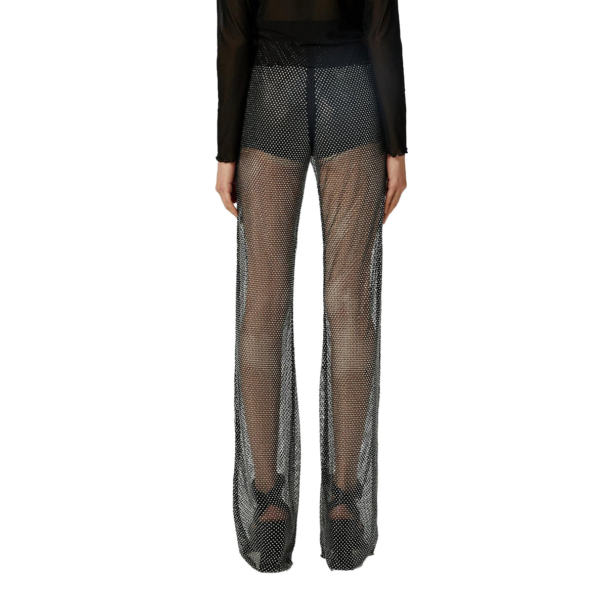 Black - Back - Hugo Womens-Ladies Glitter Slim Trousers