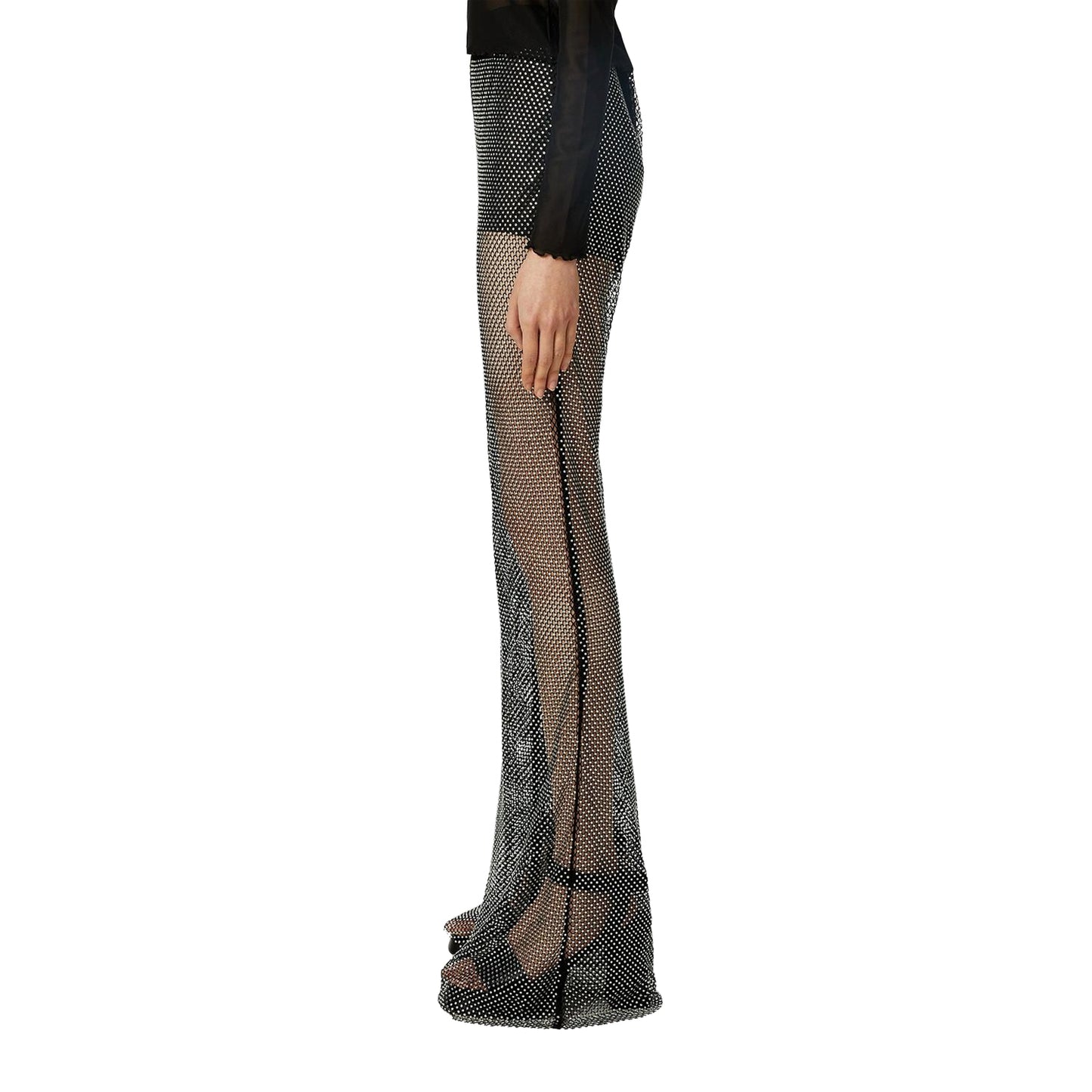 Black - Side - Hugo Womens-Ladies Glitter Slim Trousers