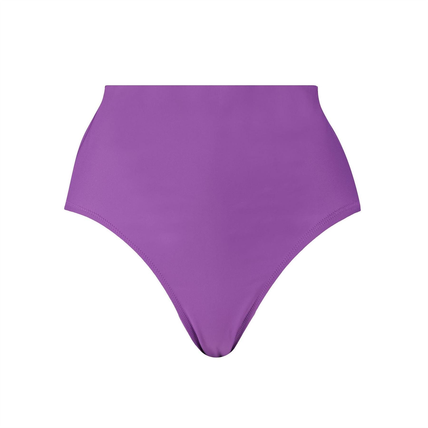 Purple - Front - Puma Womens-Ladies High Waist Bikini Bottoms