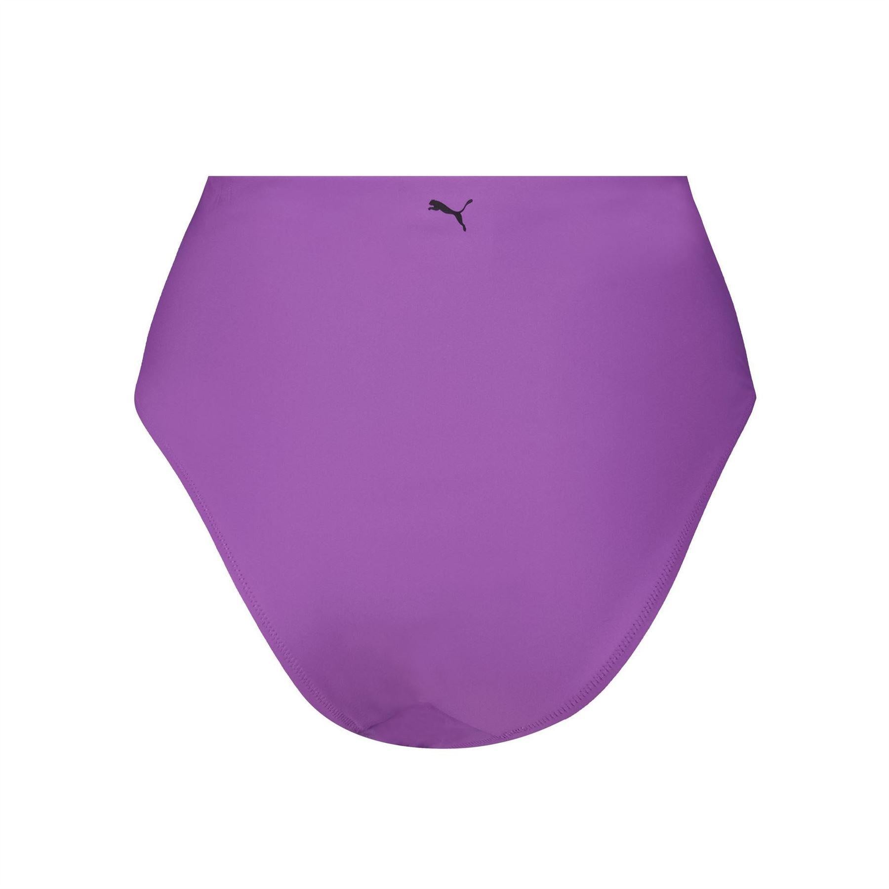 Purple - Back - Puma Womens-Ladies High Waist Bikini Bottoms