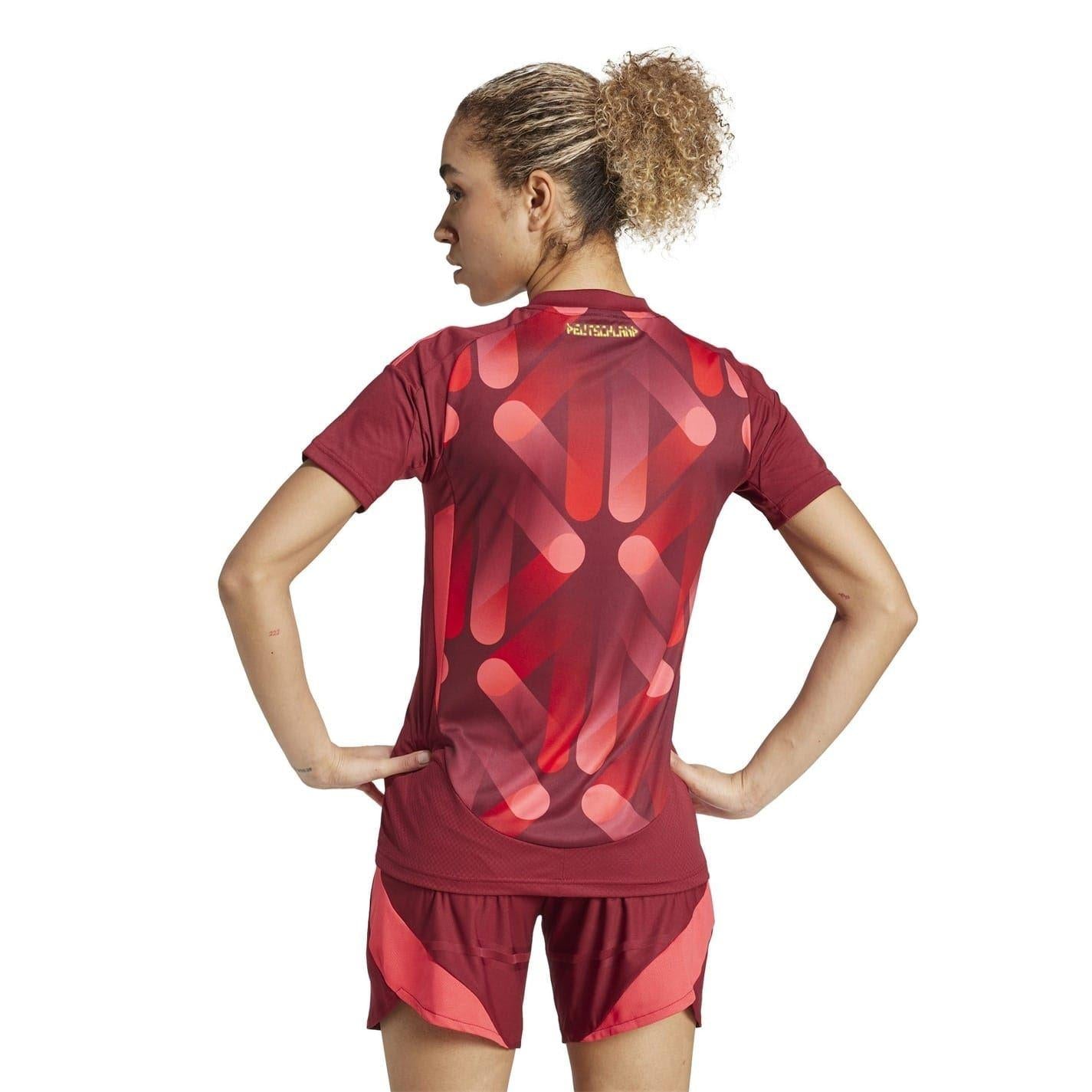 Burgundy - Back - Adidas Womens-Ladies 2025 Germany DFB Away Shirt