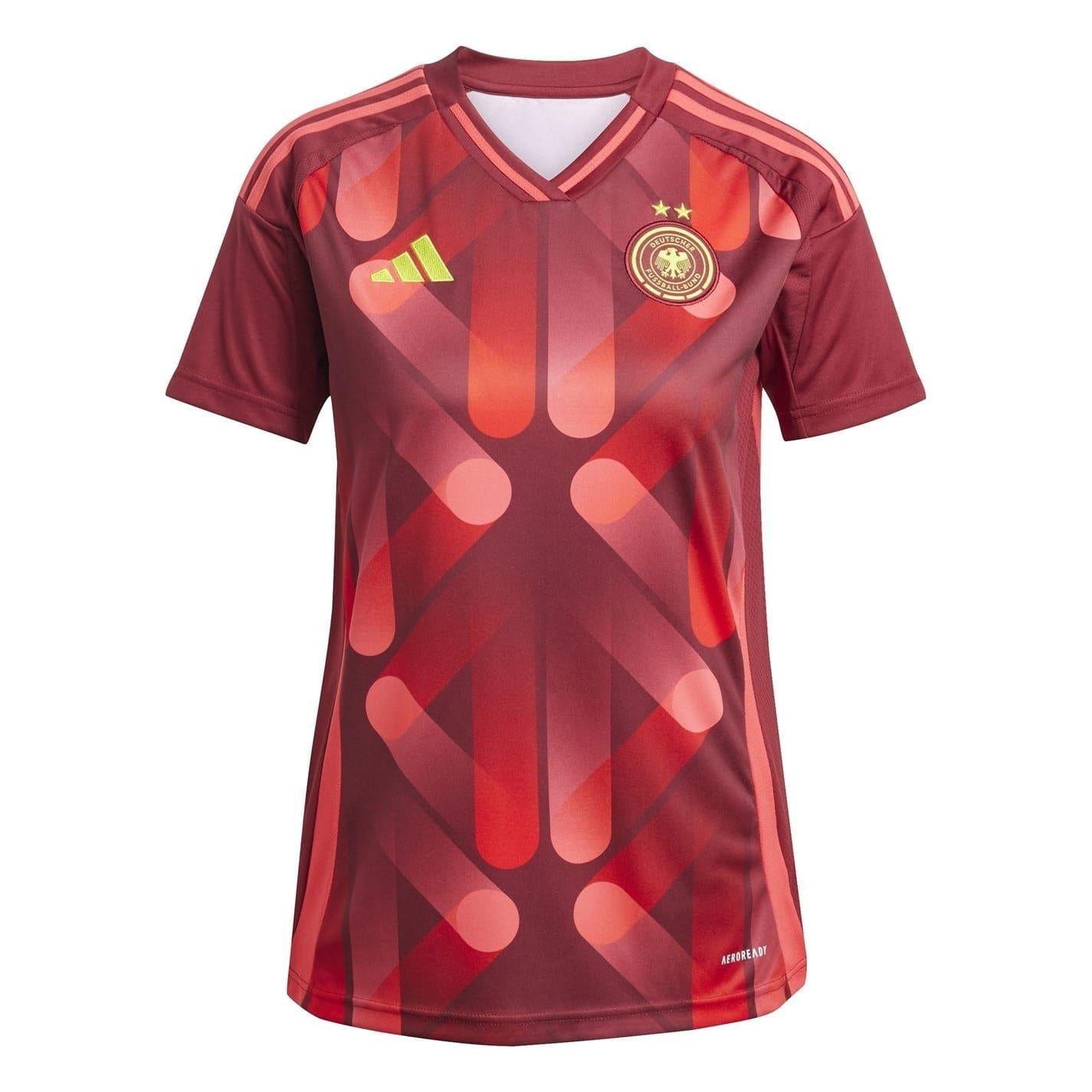 Burgundy - Front - Adidas Womens-Ladies 2025 Germany DFB Away Shirt