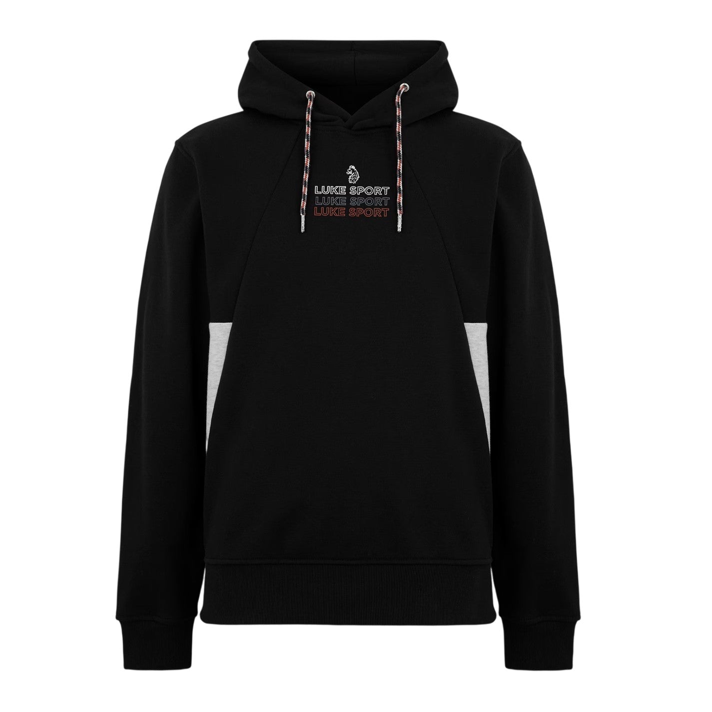Jet Black - Front - Luke Mens Munich Lettering Print Hoodie