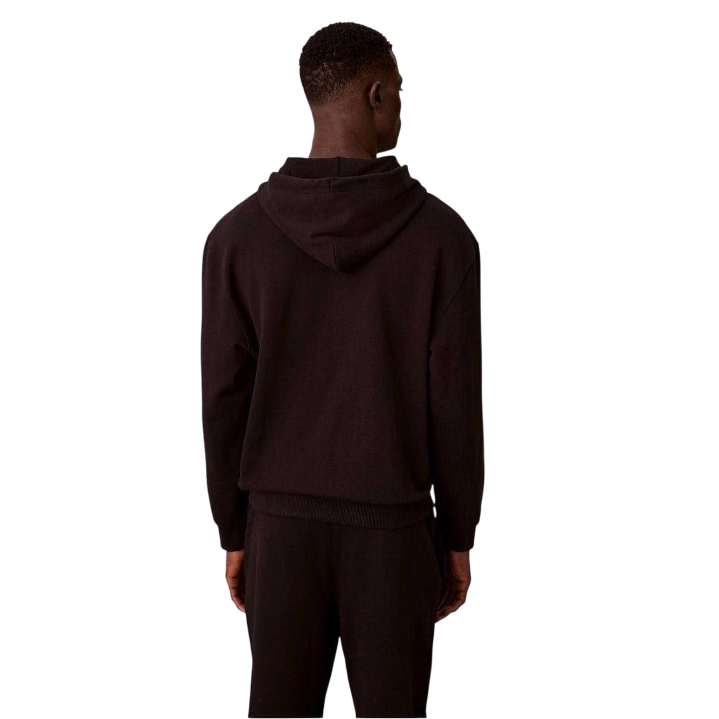 Black - Back - Calvin Klein Mens Logo Terrycloth Hoodie