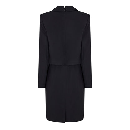 Black - Back - Boss Womens-Ladies Dajoana Gsu Collared Long-Sleeved Formal Blazer Dress