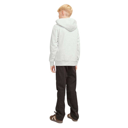 White Melange Melange - Back - Jack And Jones Boys Lettering Long-Sleeved Varsity Hoodie