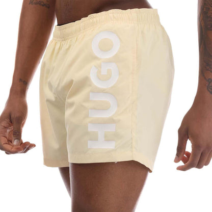 Yellow - Side - Hugo Mens Abas Swim Shorts