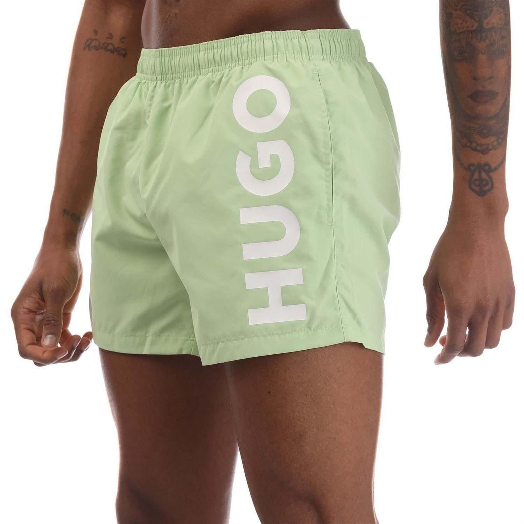 Green - Side - Hugo Mens Abas Swim Shorts