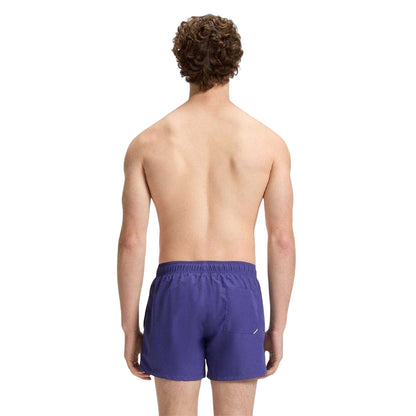Blue - Back - Hugo Mens Abas Logo Swim Shorts