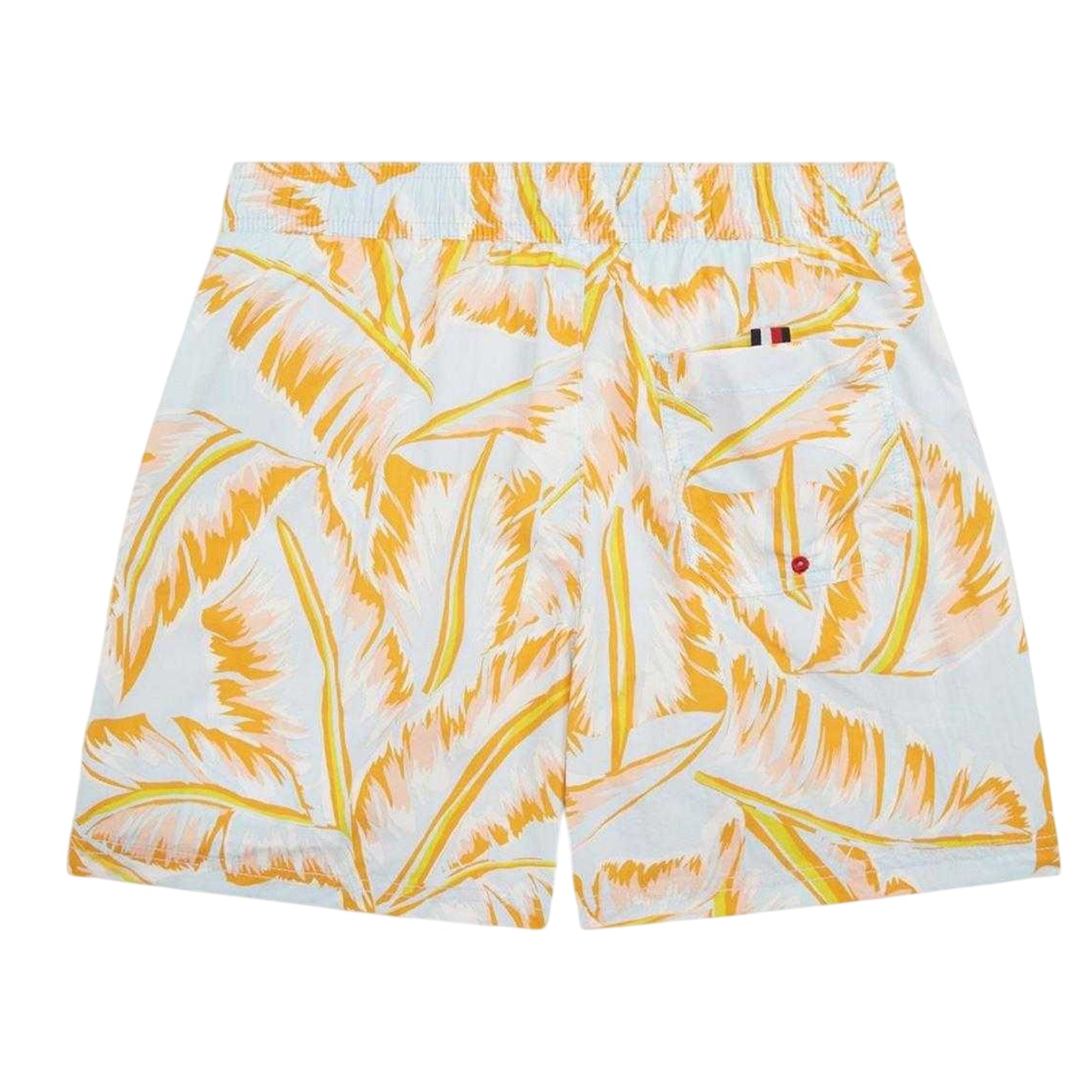 Banana Cream-Leaf - Back - Tommy Hilfiger Childrens-Kids All-Over Print Swim Shorts