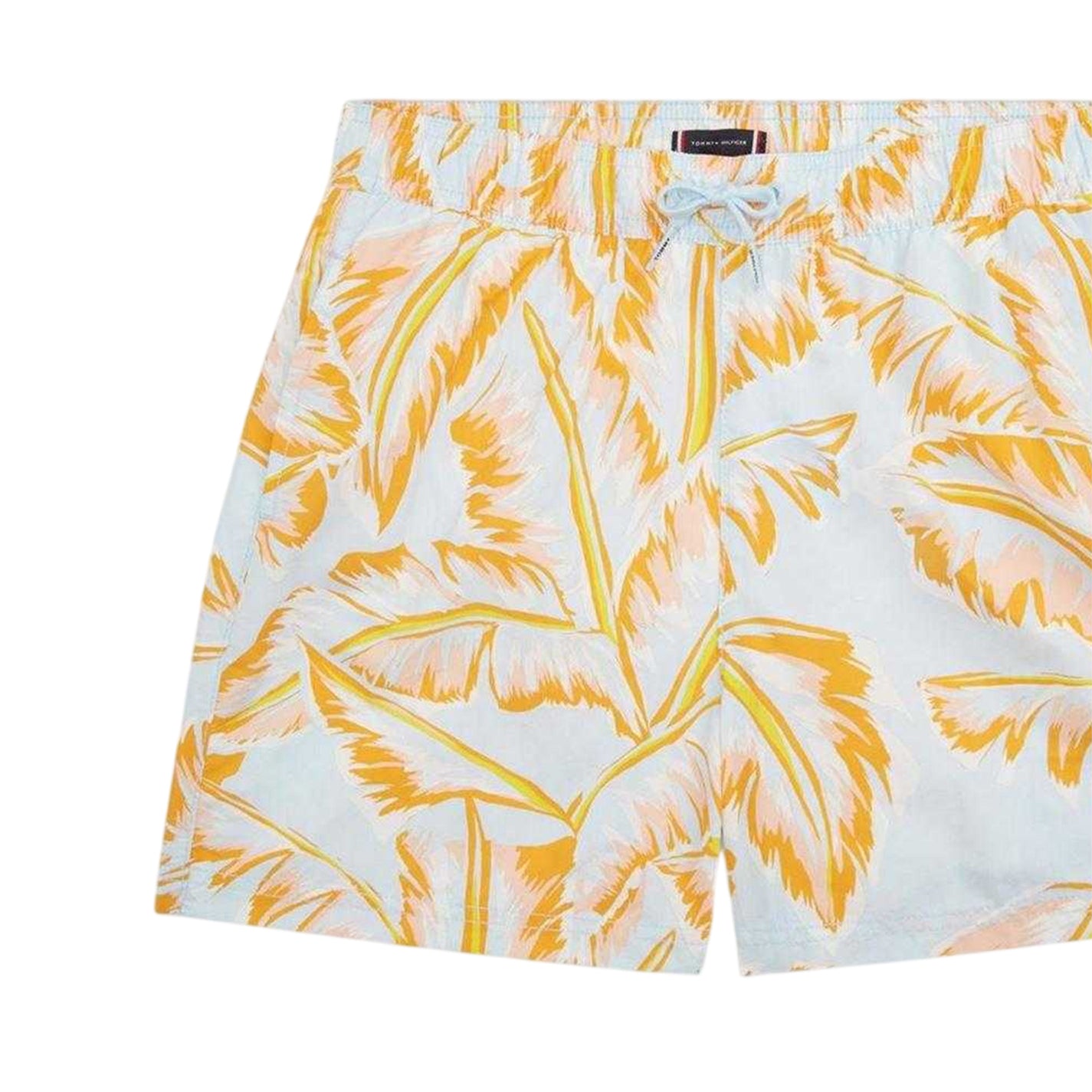 Banana Cream-Leaf - Side - Tommy Hilfiger Childrens-Kids All-Over Print Swim Shorts