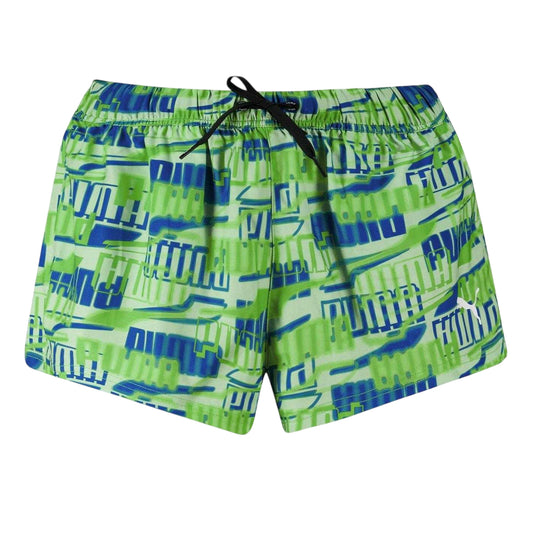 Green - Front - Puma Womens-Ladies Woven Repeat Logo Swim Shorts