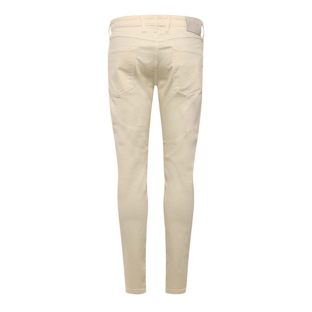 White - Back - Replay Mens Cotton Blend Slim Jeans