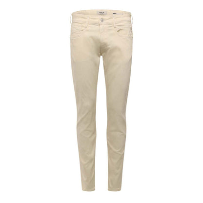 White - Front - Replay Mens Cotton Blend Slim Jeans