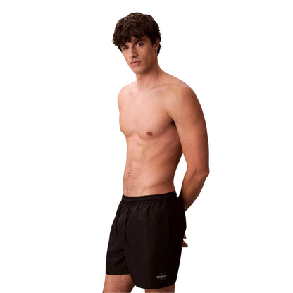 Black - Side - Calvin Klein Mens Logo Swim Shorts