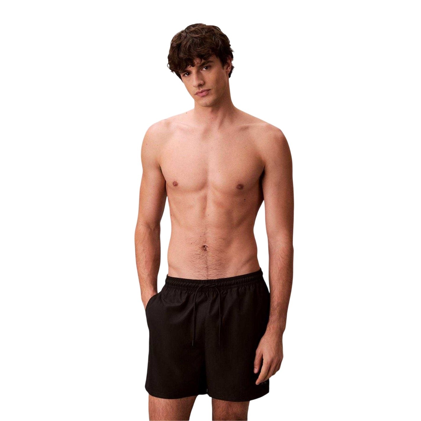 Black - Lifestyle - Calvin Klein Mens Logo Swim Shorts