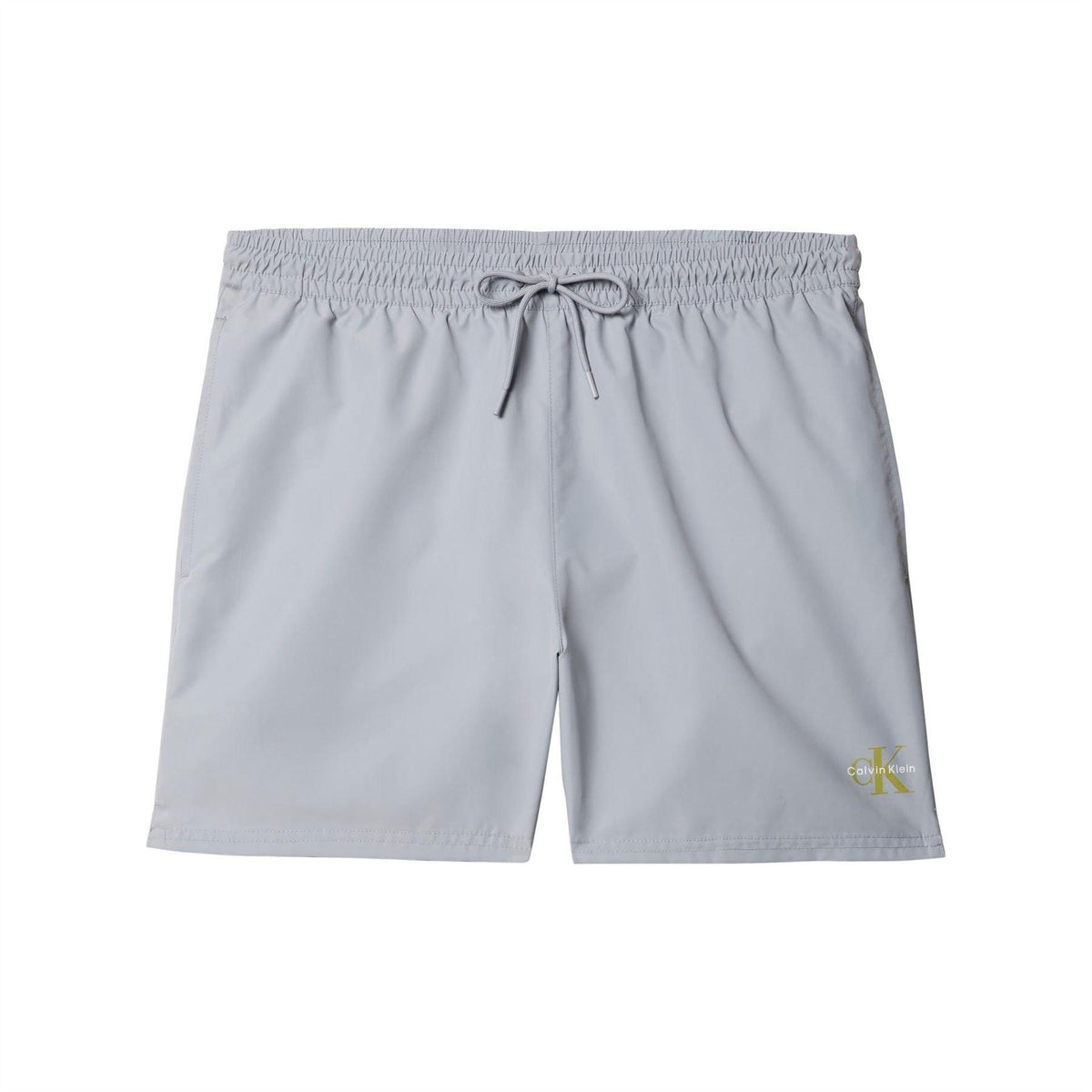 Misty Grey - Front - Calvin Klein Mens Logo Swim Shorts