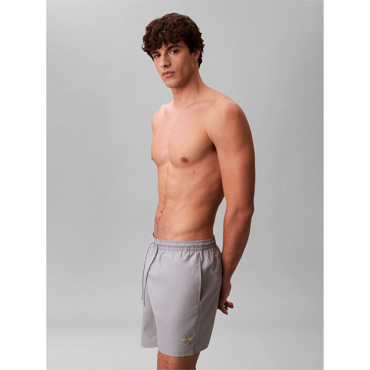 Misty Grey - Lifestyle - Calvin Klein Mens Logo Swim Shorts