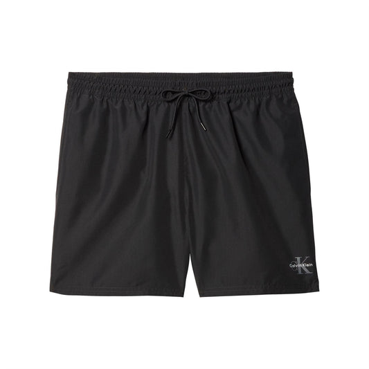 Black - Front - Calvin Klein Mens Logo Swim Shorts