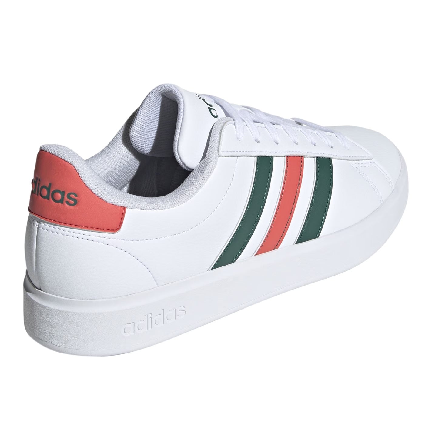 White-Green - Back - Adidas Womens-Ladies Grand Court 2.0 Stripes Trainers