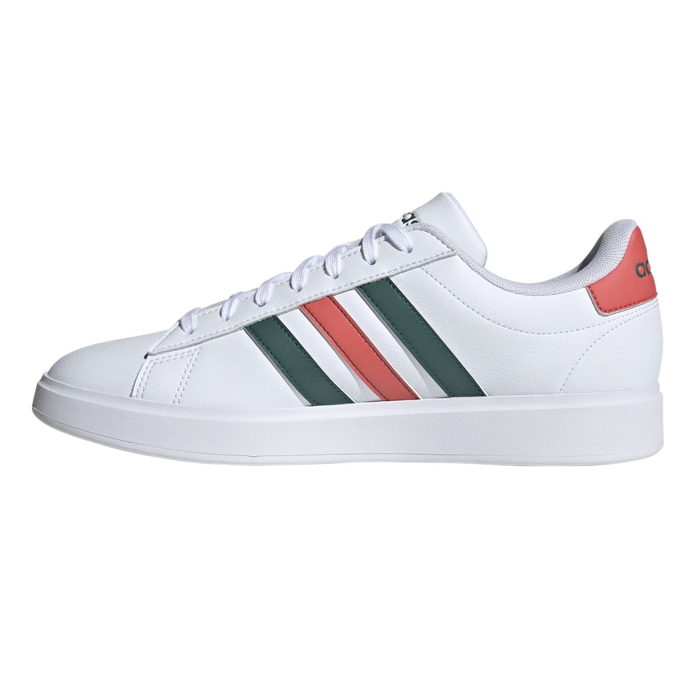 White-Green - Lifestyle - Adidas Womens-Ladies Grand Court 2.0 Stripes Trainers