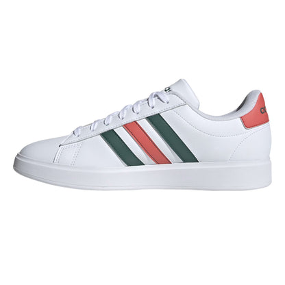 White-Green - Lifestyle - Adidas Womens-Ladies Grand Court 2.0 Stripes Trainers