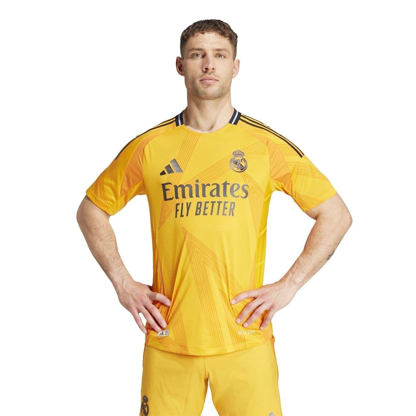 Yellow - Side - Adidas Mens Authentic 24-25 Real Madrid CF Away Jersey