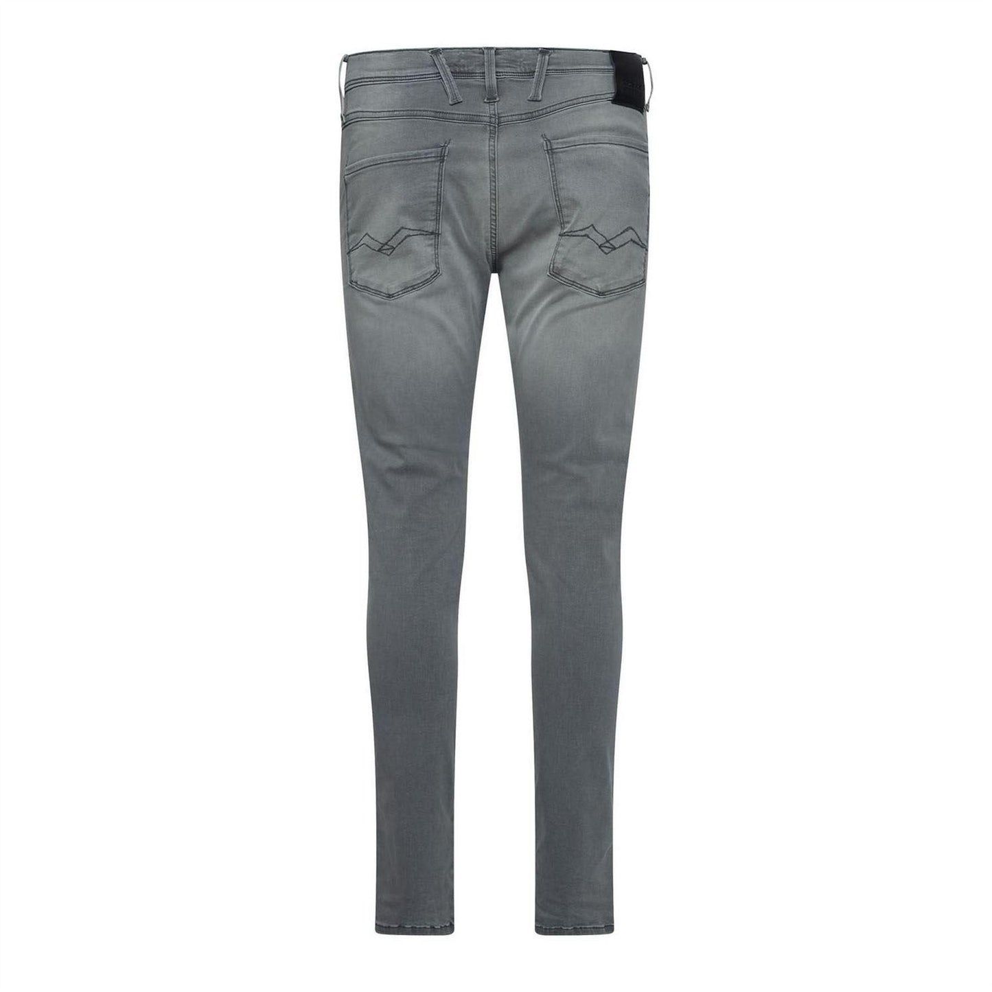 Grey - Back - Replay Mens Anbass Cotton Blend Slim Jeans