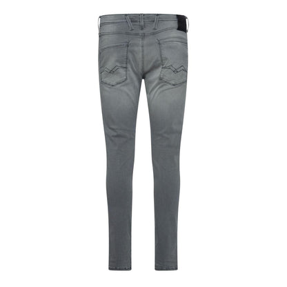 Grey - Back - Replay Mens Anbass Cotton Blend Slim Jeans
