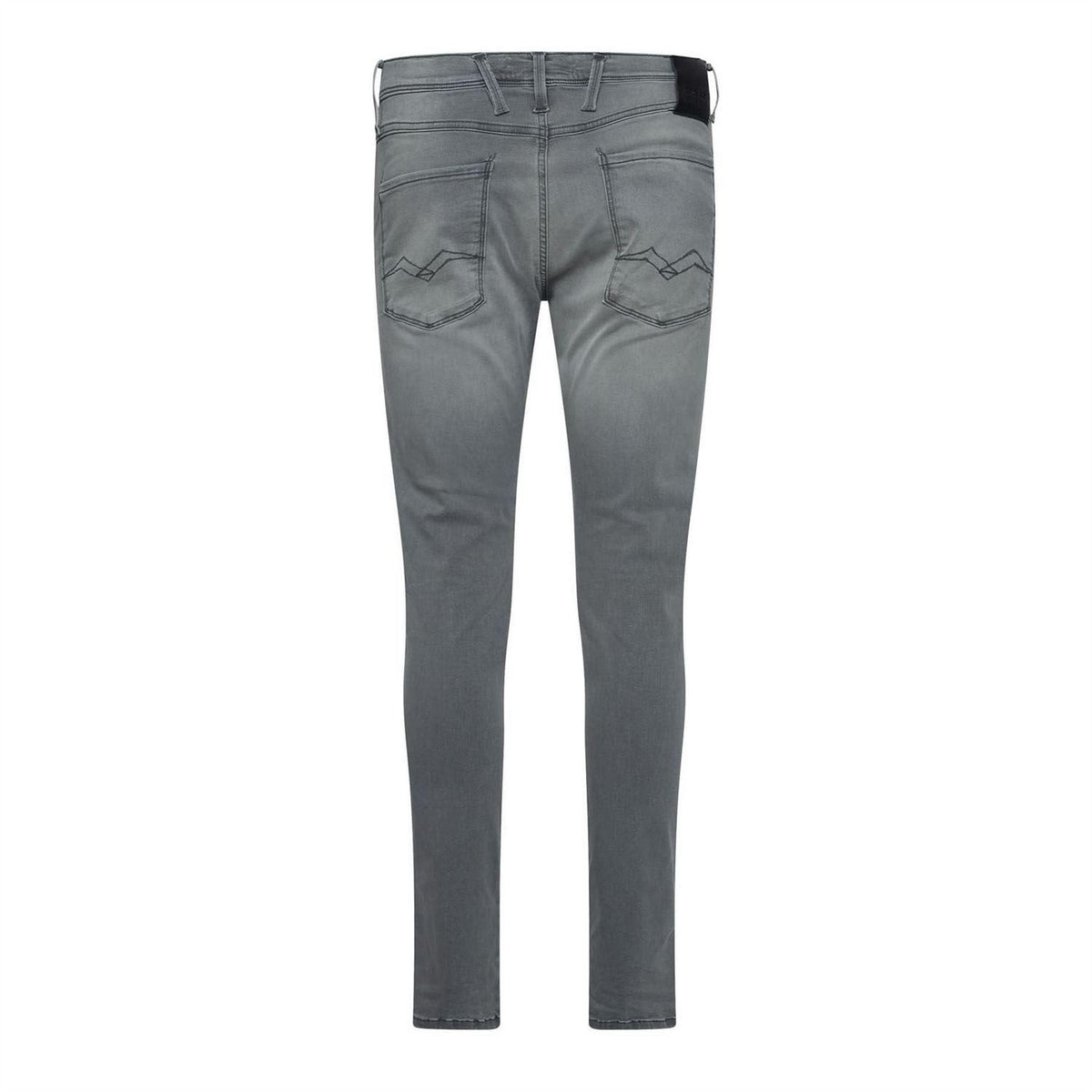 Grey - Back - Replay Mens Anbass Cotton Blend Slim Jeans