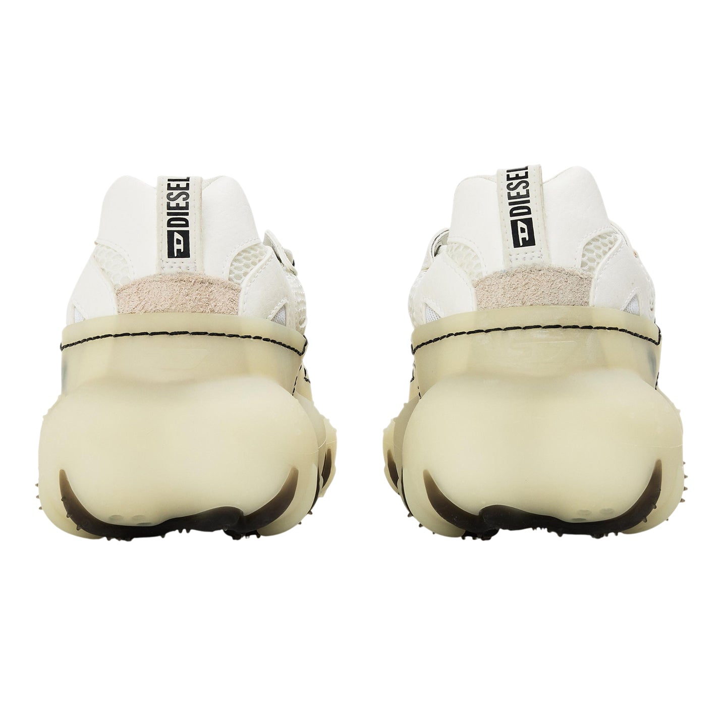 White - Back - Diesel Mens Prtype P1 Leather Trainers