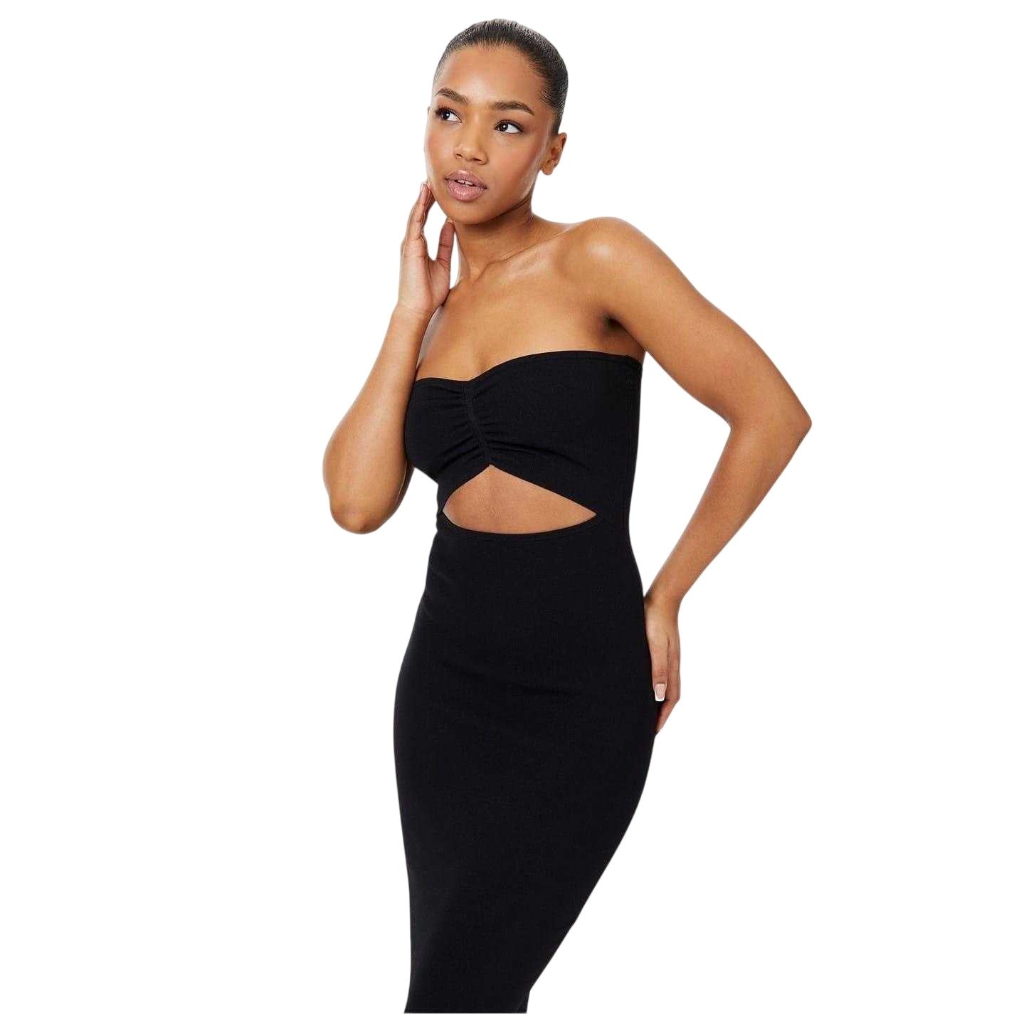 Black - Lifestyle - Jack Wills Womens-Ladies Knitted Bandeau Maxi Dress