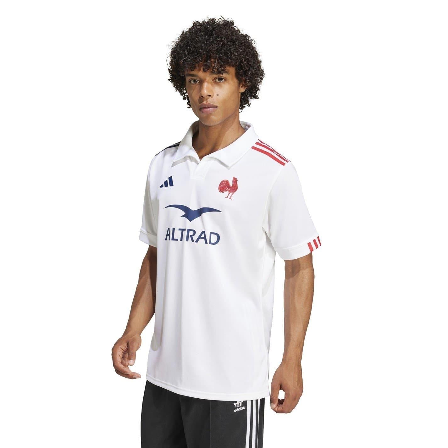 White - Side - Adidas Mens 2024 France FFR Rugby Away Shirt