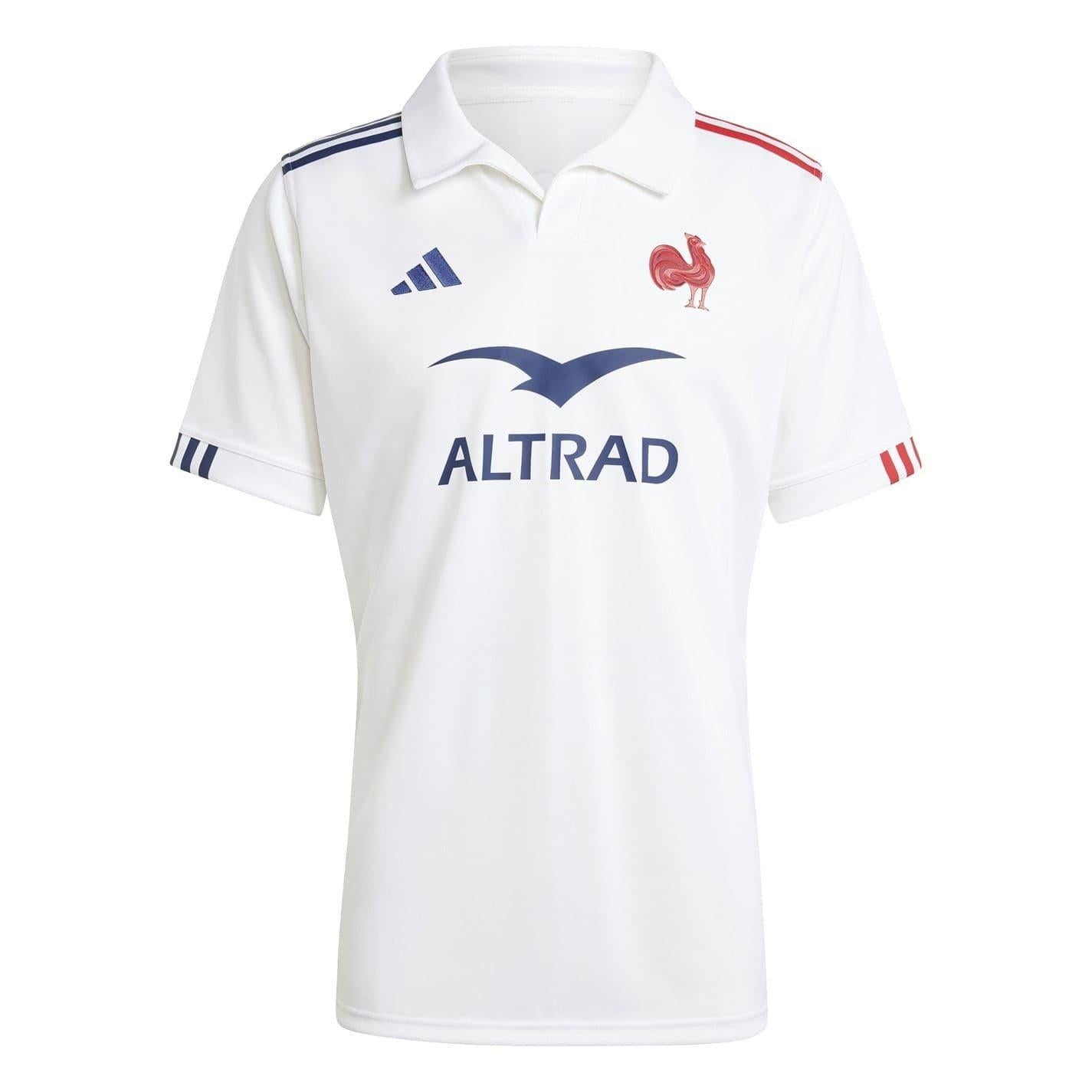 White - Front - Adidas Mens 2024 France FFR Rugby Away Shirt