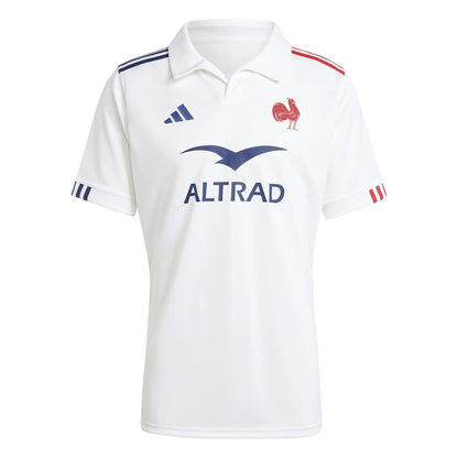 White - Front - Adidas Mens 2024 France FFR Rugby Away Shirt