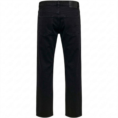 Black - Back - Only and Sons Mens Denim Straight Jeans