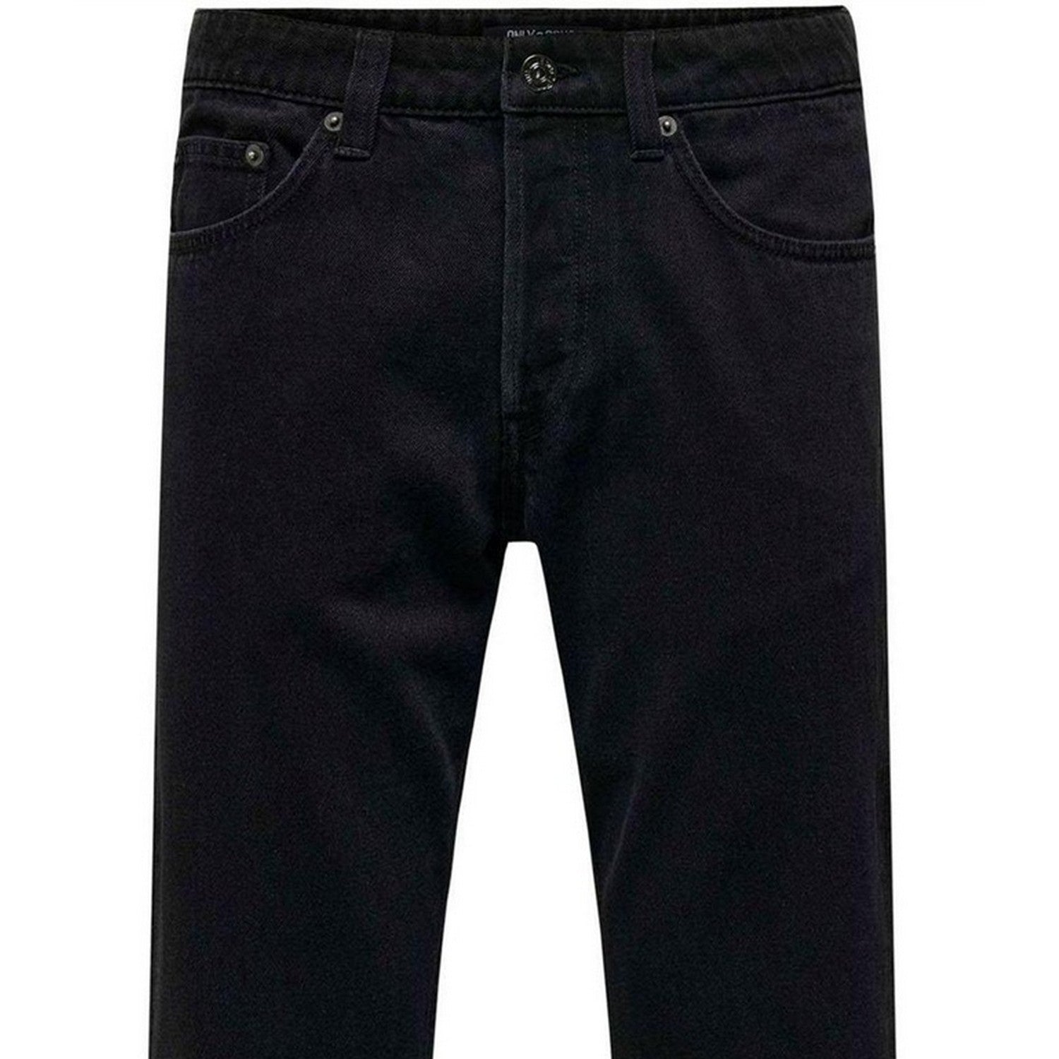 Black - Side - Only and Sons Mens Denim Straight Jeans