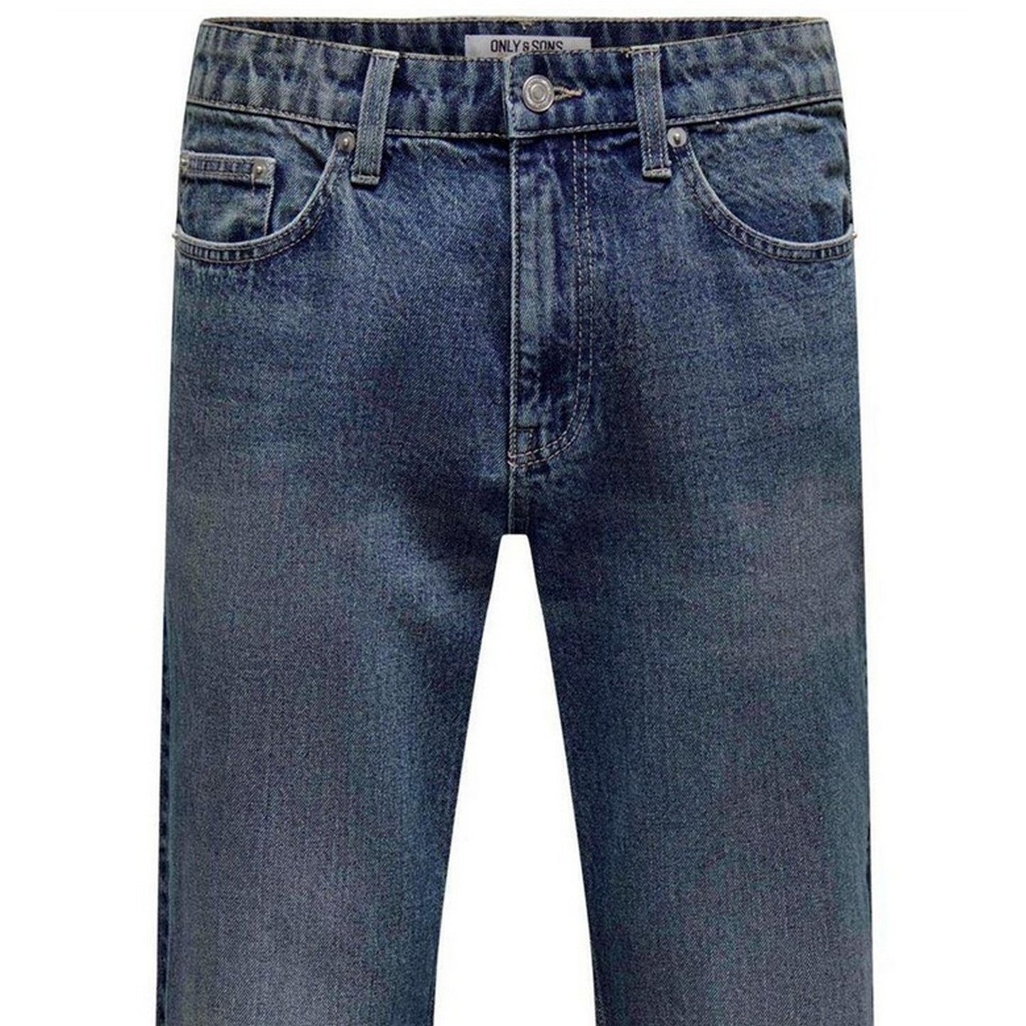 Dark Blue - Side - Only and Sons Mens Denim Straight Jeans
