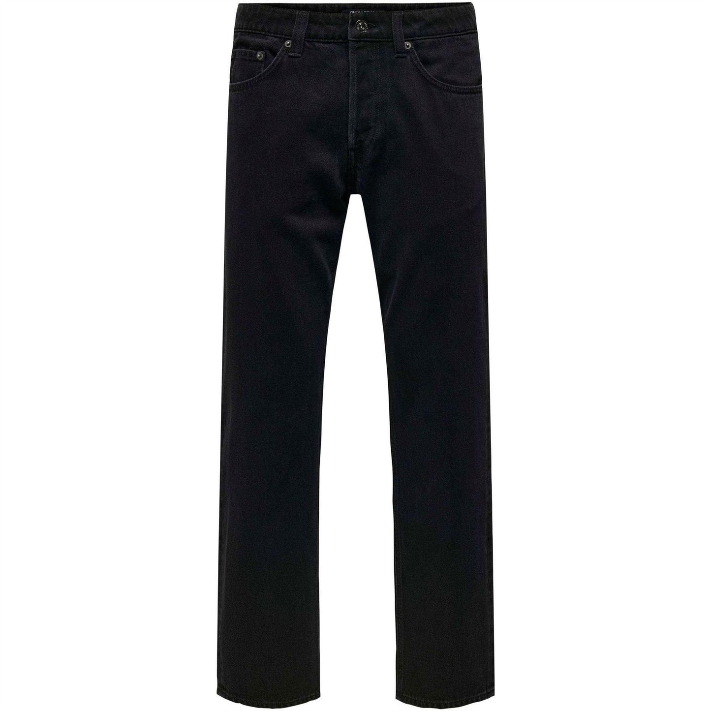 Black - Front - Only and Sons Mens Denim Straight Jeans