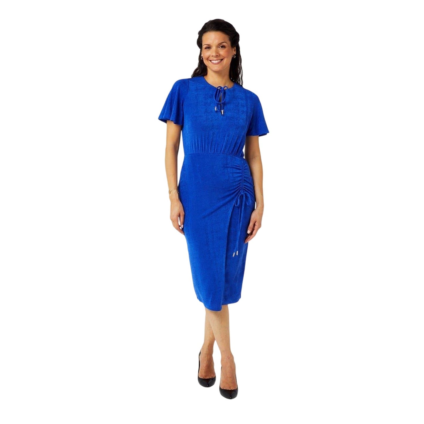 Blue - Lifestyle - Biba Womens-Ladies Jersey Keyhole Midi Dress