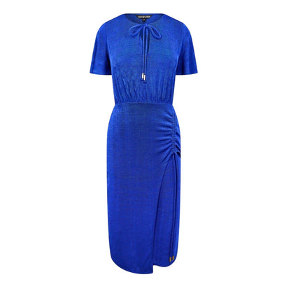 Blue - Front - Biba Womens-Ladies Jersey Keyhole Midi Dress
