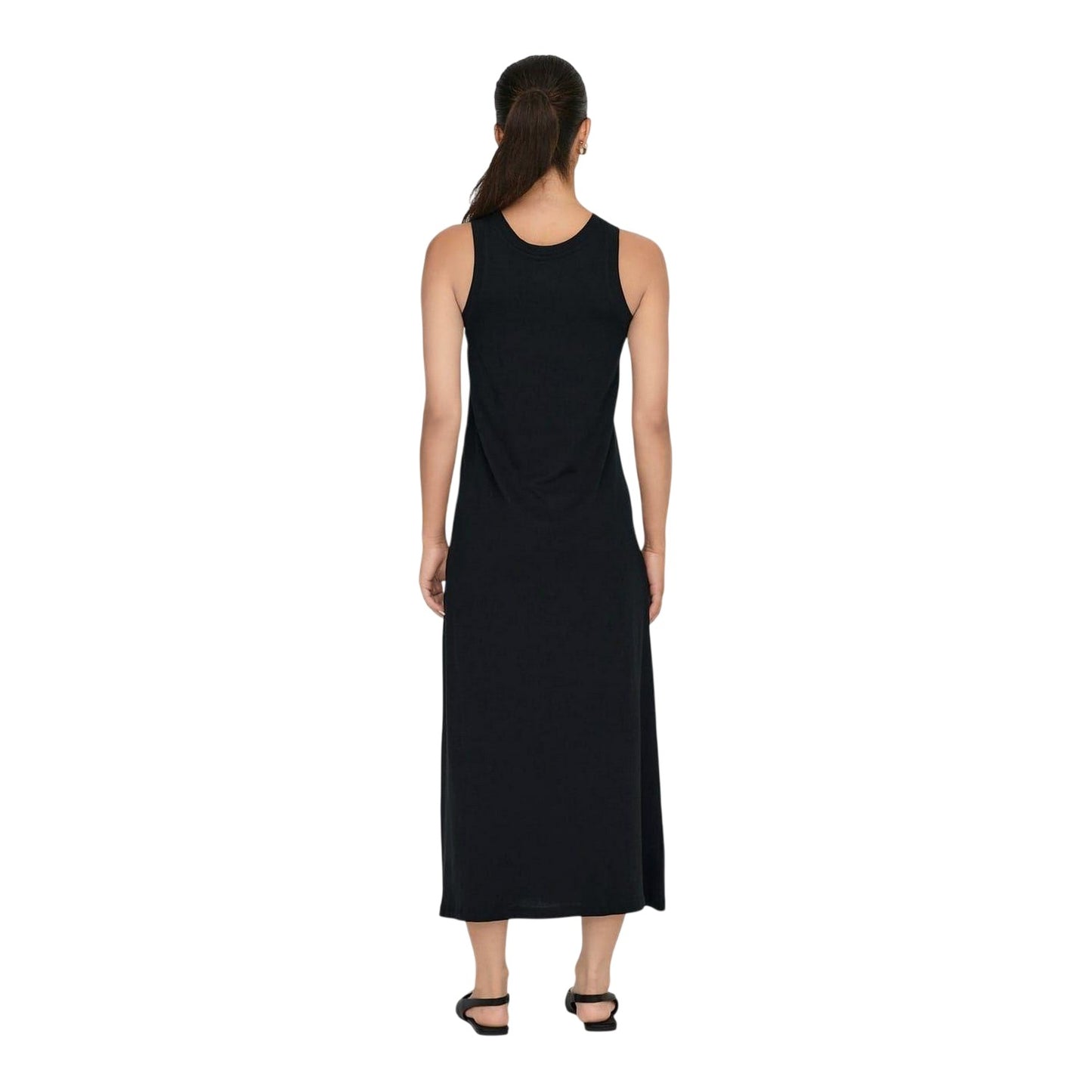 Black - Back - Only Womens-Ladies May Life Logo Crew Neck Sleeveless Maxi Dress
