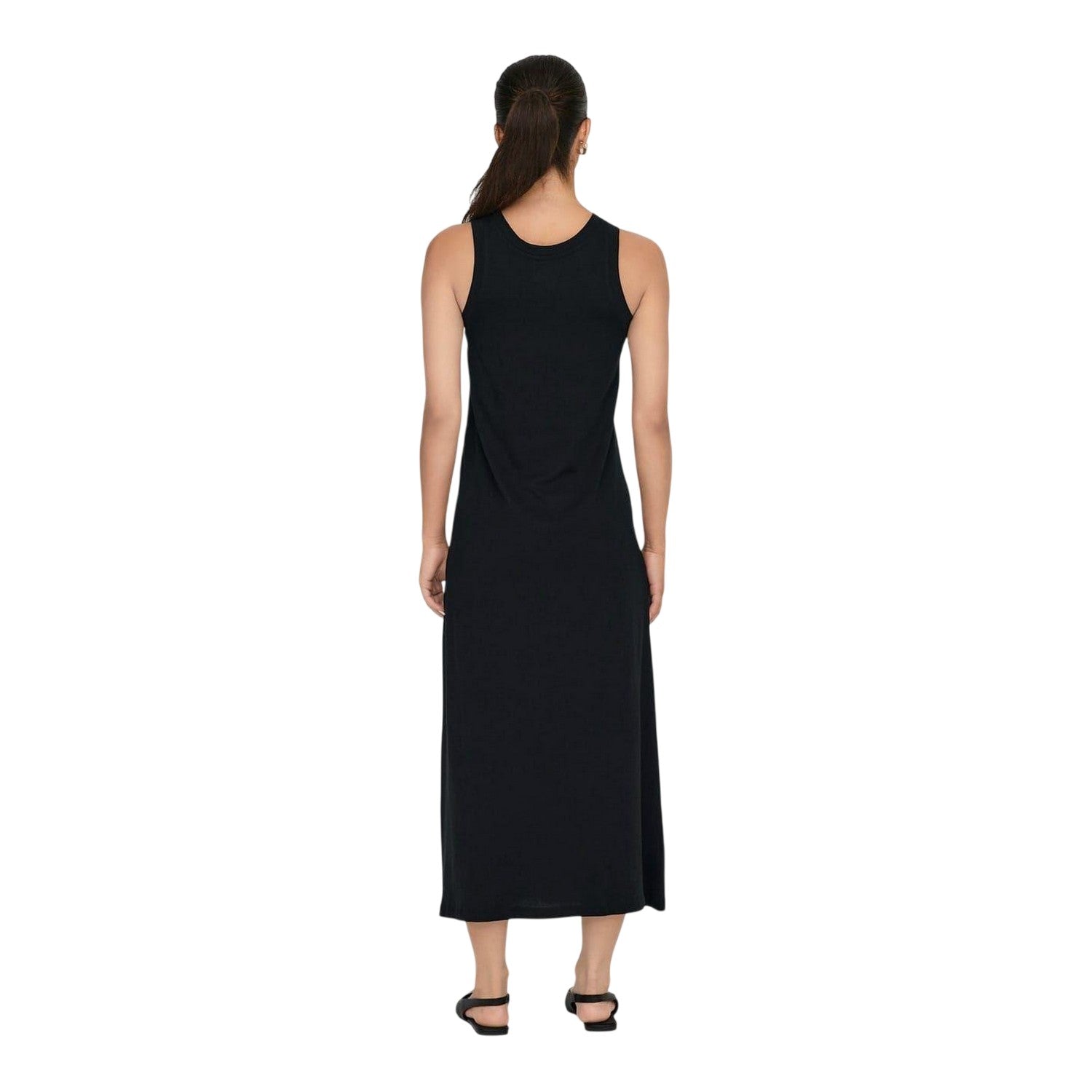 Black - Back - Only Womens-Ladies May Life Logo Crew Neck Sleeveless Maxi Dress