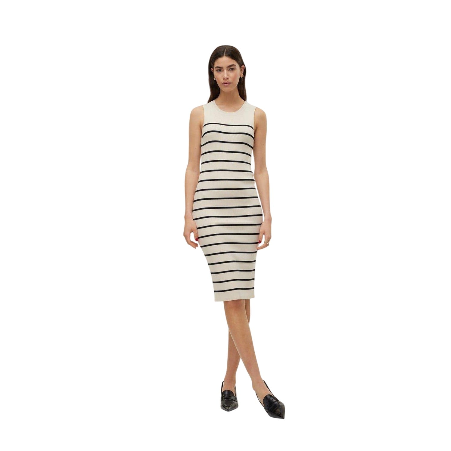Birch - Front - Vero Moda Womens-Ladies Striped Crew Neck Sleeveless Bodycon Dress