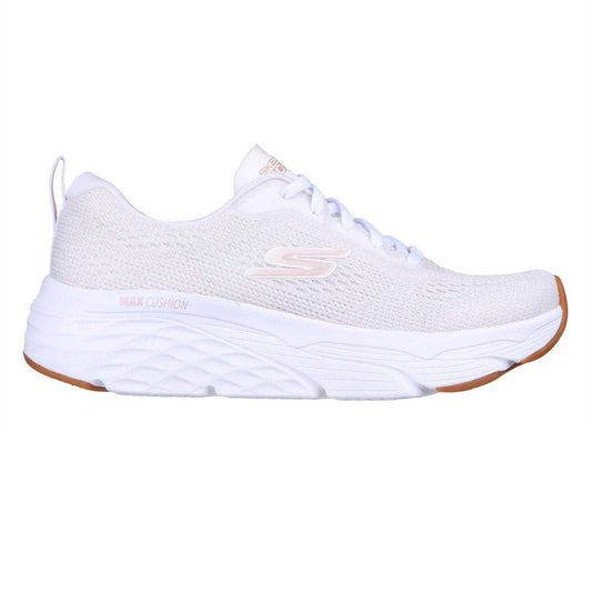 White-Rose Gold - Front - Skechers Womens-Ladies Max Cushioning Elite Trainers